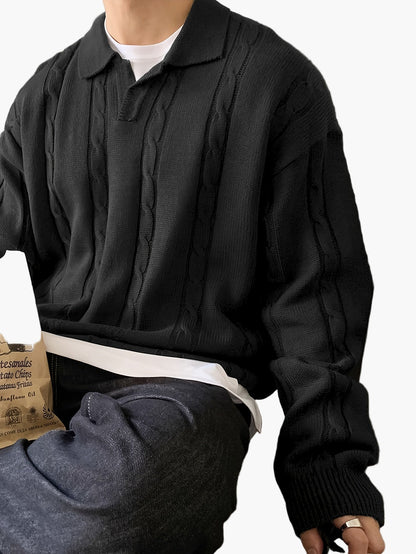 Herren Strickpullover Polo-Style – Lässiges Oberteil für Alltag und Freizeit