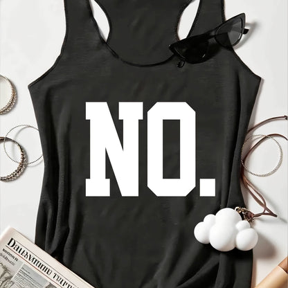 Damen Tanktop mit Statement-Print NO. – Lässiger Grafikstil