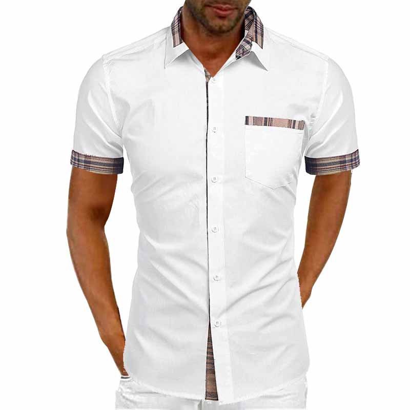 Herren-Freizeithemd mit Kurzarm und Karodetails