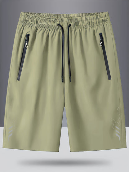 Herren Sportliche Laufshorts mit Reißverschlusstaschen – Bequeme Fitness- und Freizeithose