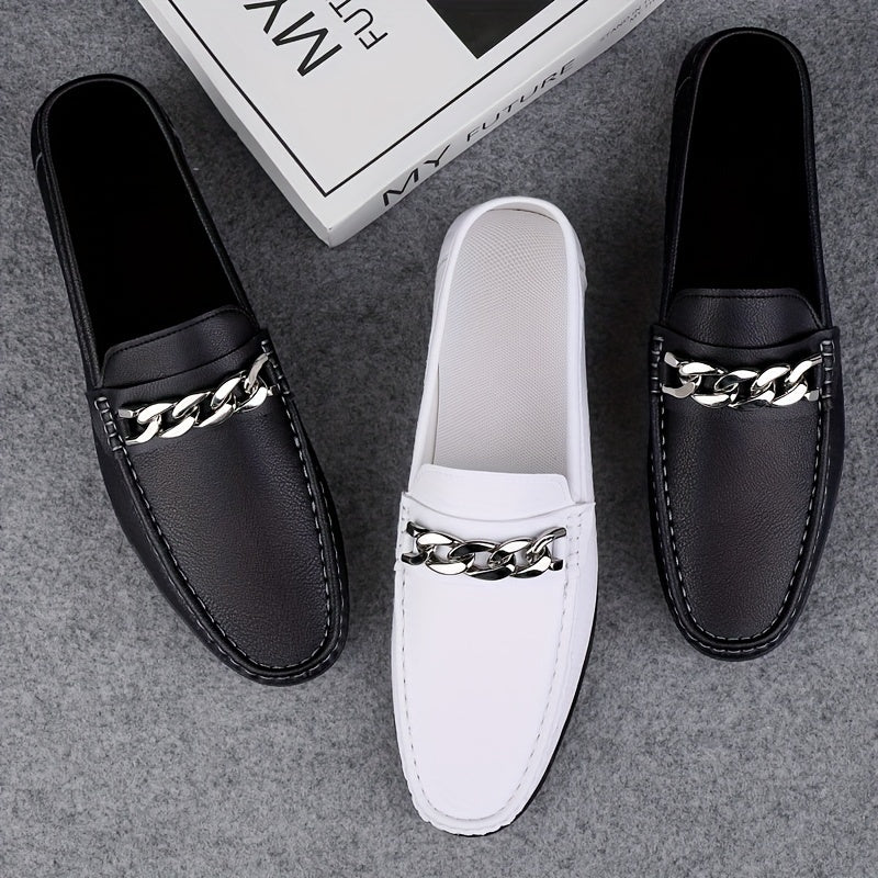Herren Mokassins mit Kettendetail – Elegante Business und Freizeit Loafer