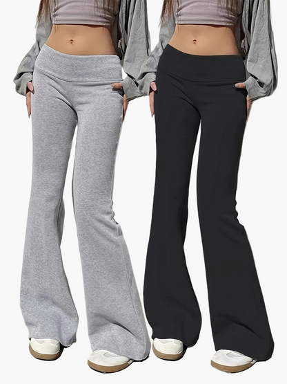 Damen Flared Yoga Loungehose – Bequeme Schlaghose für Freizeit & Sport
