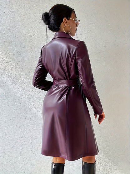 Damen Trenchcoat mit Bindegürtel, Kragen und langen Ärmeln