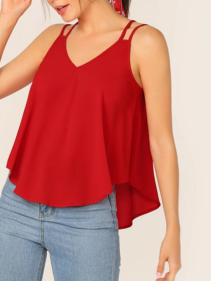 Damen Spaghettiträger Top mit lockerem Schnitt und modernem Design