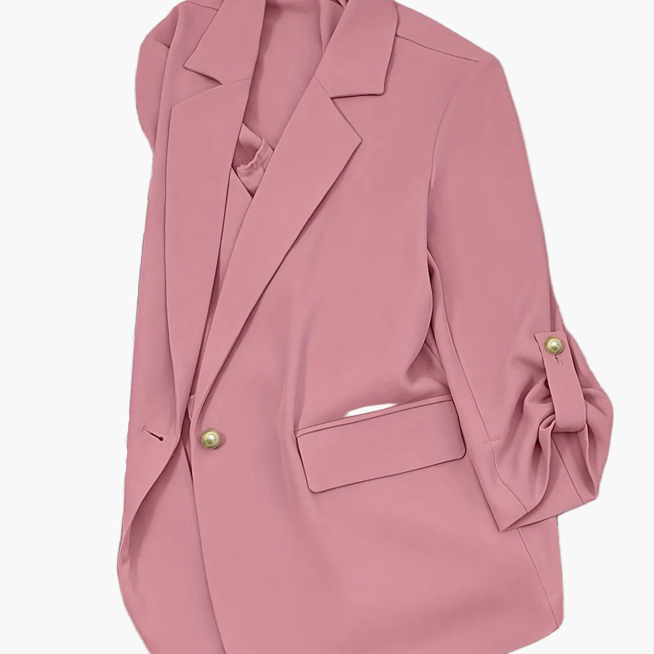 Damen Blazer Anzugjacke mit Umlegekragen und 3/4-Ärmeln – Eleganter Business-Look für Alltag und Büro