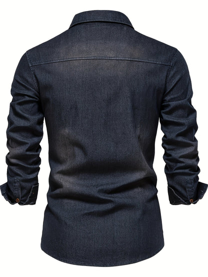 Herren Jeanshemd Slim Fit – Modisches Freizeit & Business Hemd mit Brusttaschen