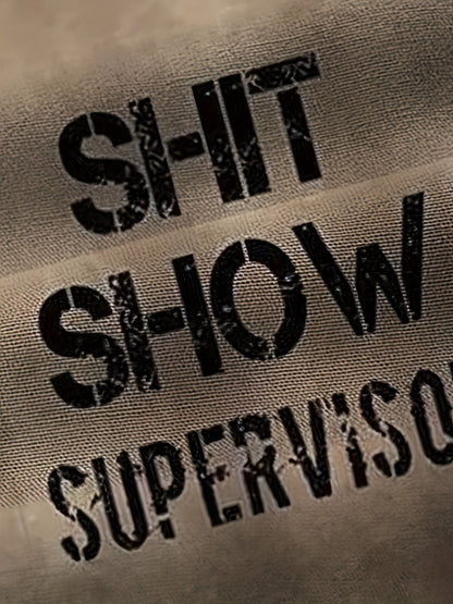 Herren Vintage Kurzarmhemd – Humorvolles „Shit Show Supervisor“ Statement, Freizeit & Party