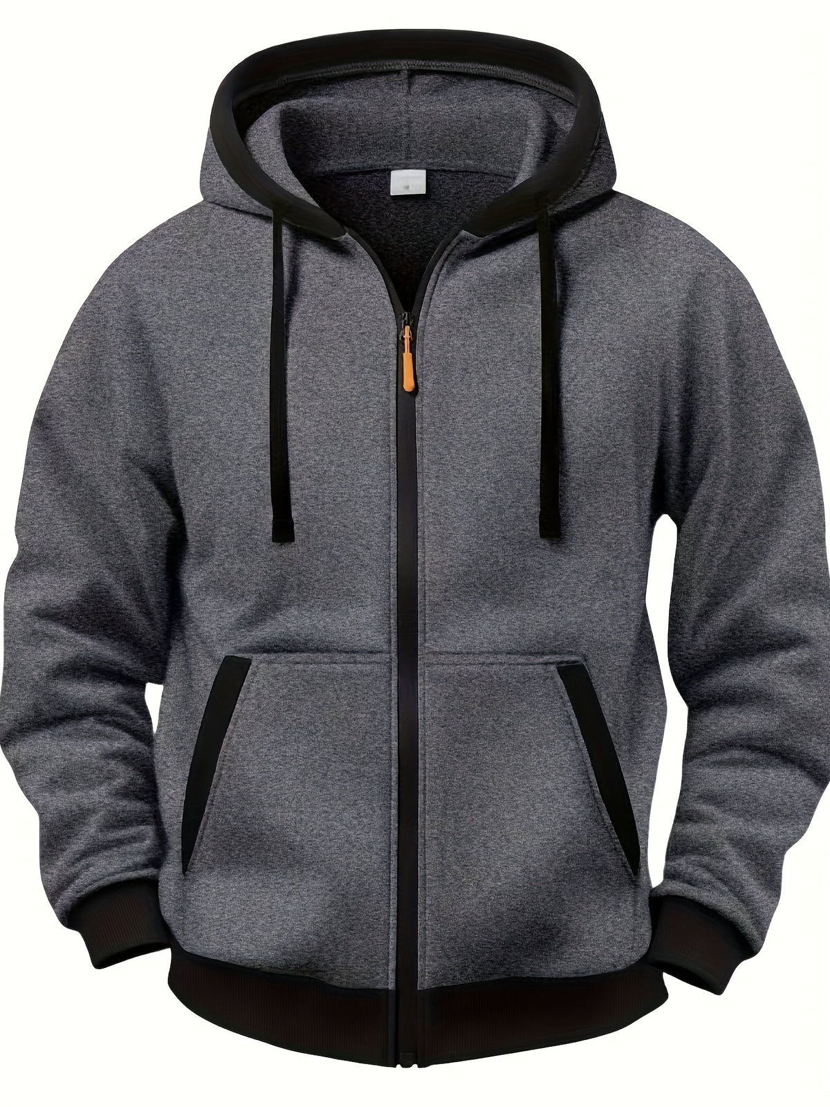 Unisex Kapuzenjacke mit Reißverschluss, kontrastierender Kapuze und Bündchen, seitliche Taschen