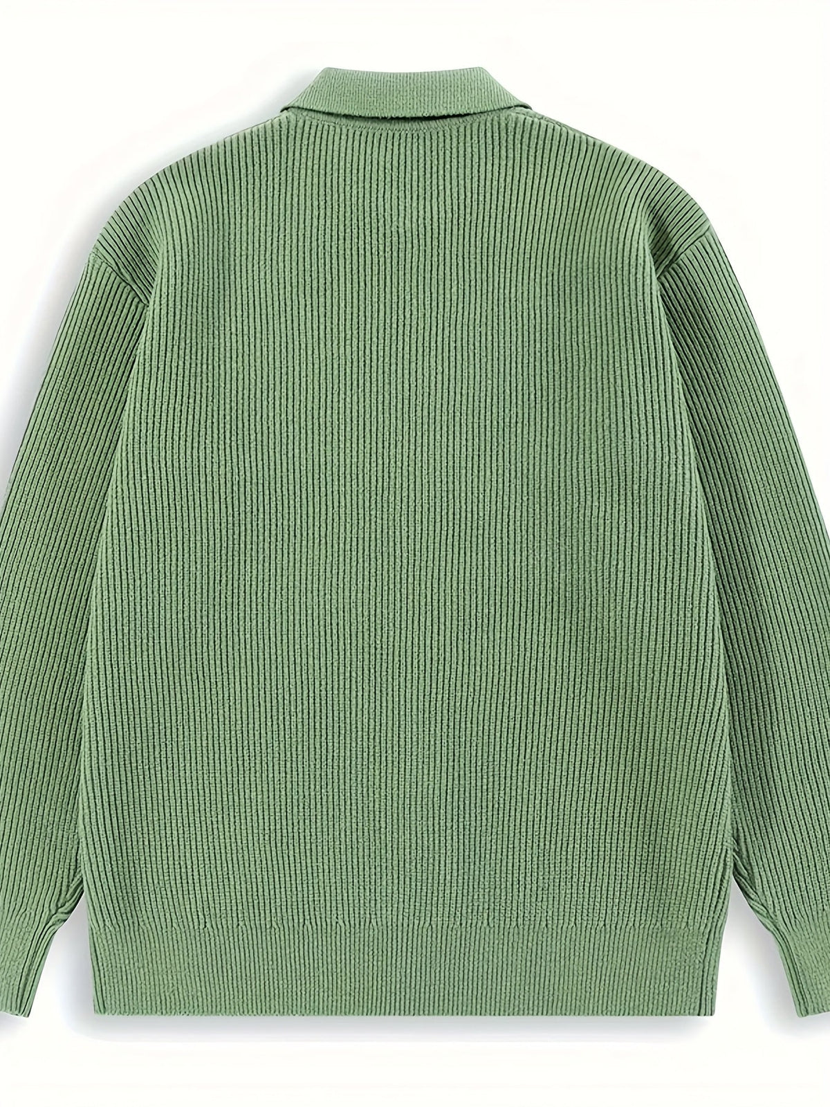 Gerippte Strickjacke mit Kragen für Herren – Beige, Schwarz, Grün