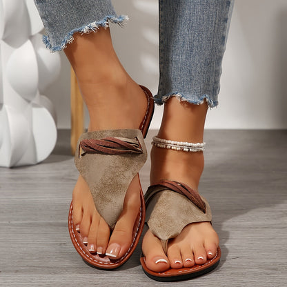 Damen Zehentrenner Sandalen im Boho-Stil für Sommer, Freizeit & Alltag