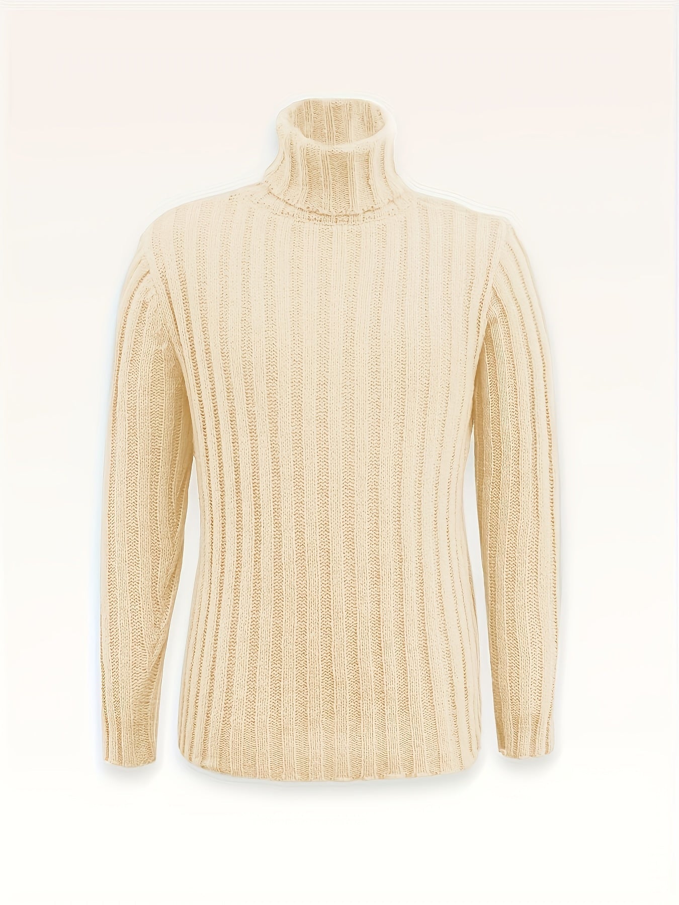 Herren Rollkragenpullover, grob gestrickt, Rippmuster, Schwarz
