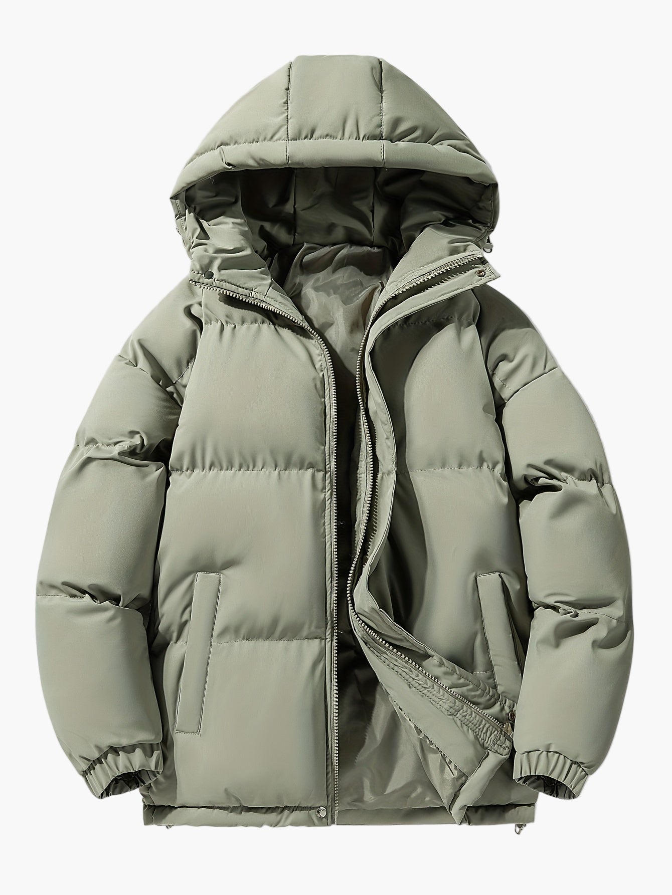 Herren Winter Steppjacke mit Kapuze – Casual Outdoor Pufferjacke