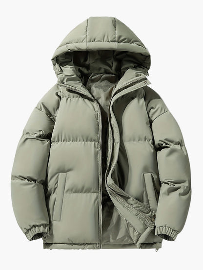 Herren Winter Steppjacke mit Kapuze – Casual Outdoor Pufferjacke