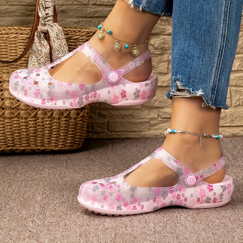 Damen Bequeme Freizeit Mary Jane Schuhe mit Blumenmuster – Alltag & Urlaub
