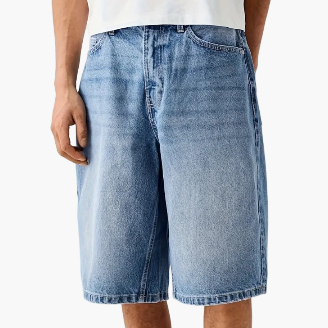 Herren Loose Fit Jeans-Bermuda Shorts – Lässiger Streetwear-Style für Alltag & Freizeit