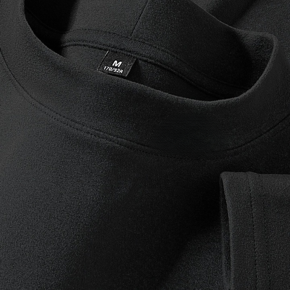 Unisex Langarmshirt Stehkragen Einfarbig Fleece-Optik