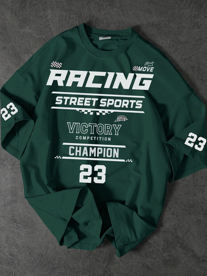 Herren Street Racing Sports Champion T-Shirt mit Print – Urban Style Freizeitshirt