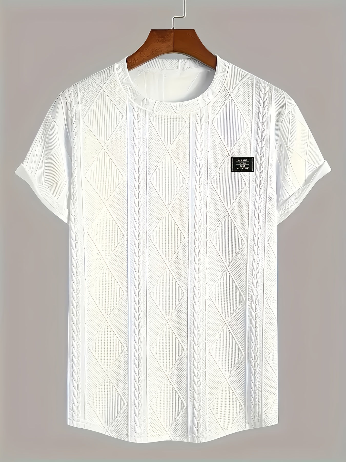 Herren T-Shirt im Strickmuster-Look – Freizeit, modisch, Sommer