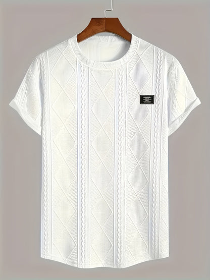 Herren T-Shirt im Strickmuster-Look – Freizeit, modisch, Sommer