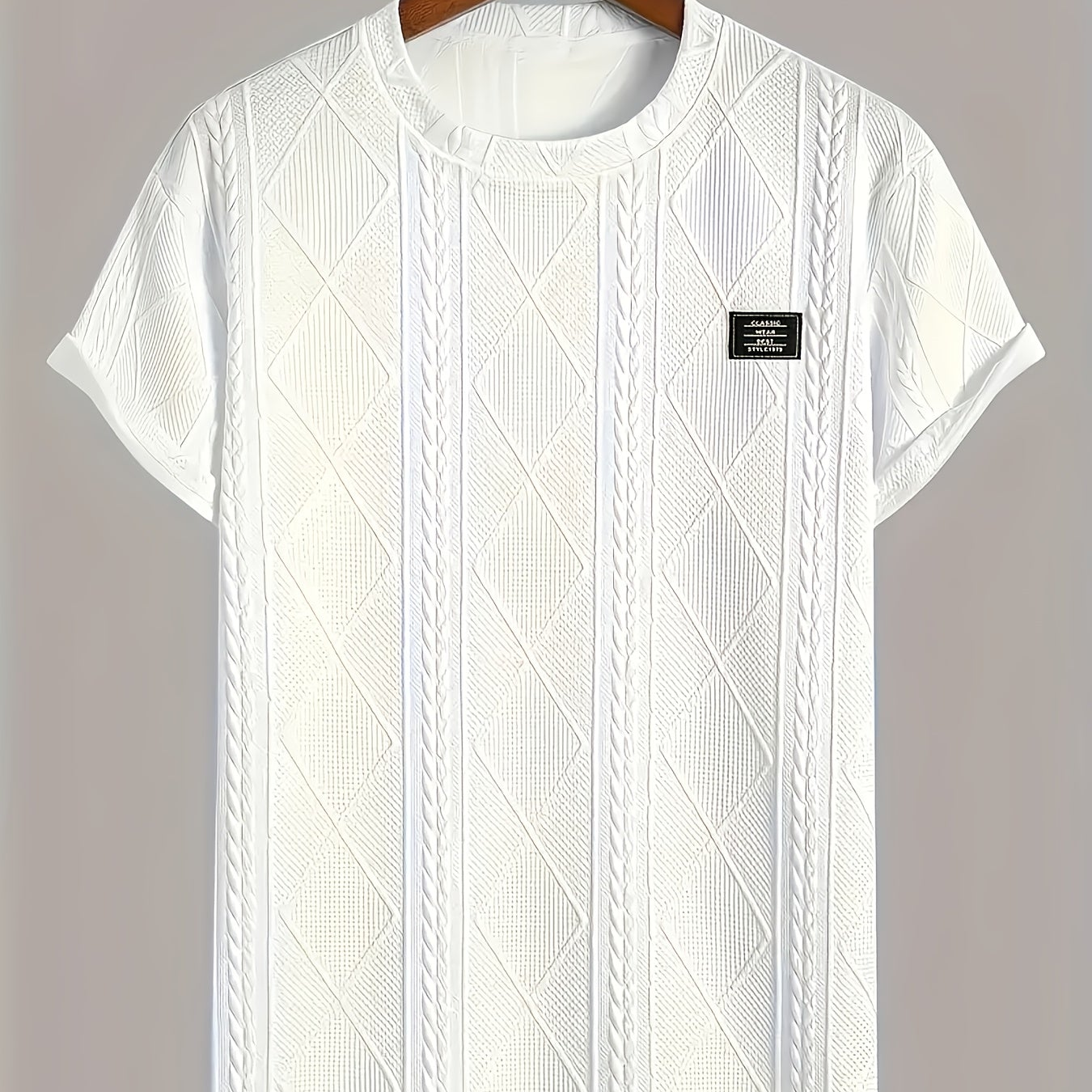 Herren T-Shirt im Strickmuster-Look – Freizeit, modisch, Sommer