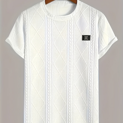 Herren T-Shirt im Strickmuster-Look – Freizeit, modisch, Sommer