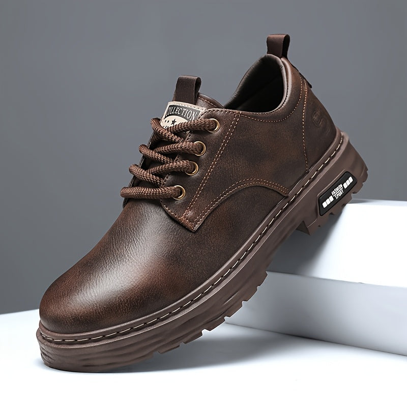Herren Freizeitschuhe mit Schnürung – Robuste Sohle, Schwarz/Braun