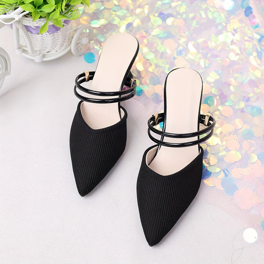 Damen Elegante Spitz-Mules mit Doppelriemen – Stilvolle Schuhe für Business & Abend