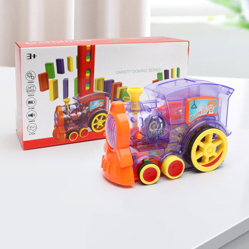 Domino Zug Spielzeug für Kinder – Kreatives Lernspiel, Automatischer Dominostein-Leger