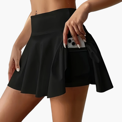 Damen Tennisrock mit integrierter Tasche – Sportlicher Faltenrock für Fitness, Laufen und Freizeit