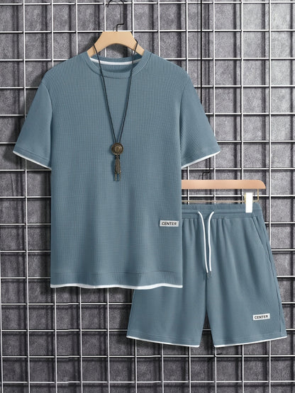 Herren Freizeit-Set Kurzarm T-Shirt & Shorts Lounge Outfit – Bequemes Sommer Homewear