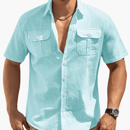 Herren Kurzarm Freizeithemd mit Brusttaschen – Legerer Sommer Style für Alltag und Urlaub