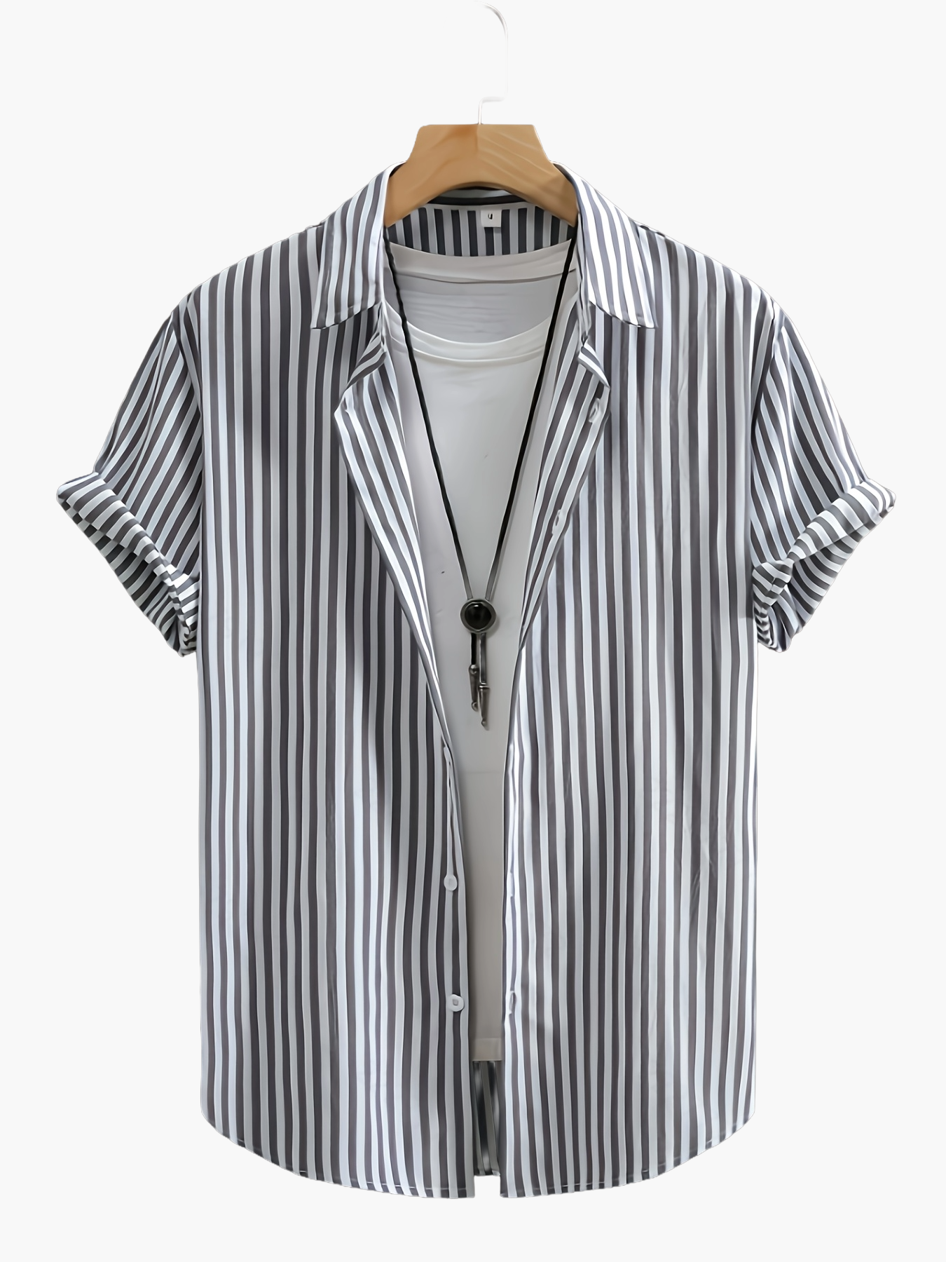 Herren Kurzarm Streifenhemd – Lockeres Sommer Freizeitshirt mit Modernem Look