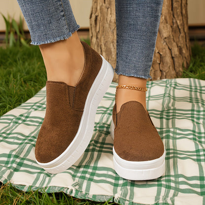 Damen Slip-On Plateau-Sneaker für Alltag und Freizeit – Bequeme Penny Loafer