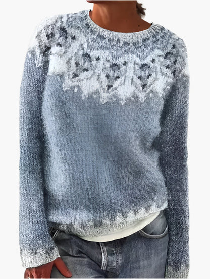 Damen Retro-Strickpullover im Vintage-Stil – Bequemer Herbstpullover mit buntem Muster