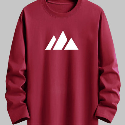 Unisex Langarmshirt mit Rundhalsausschnitt und Berg-Print