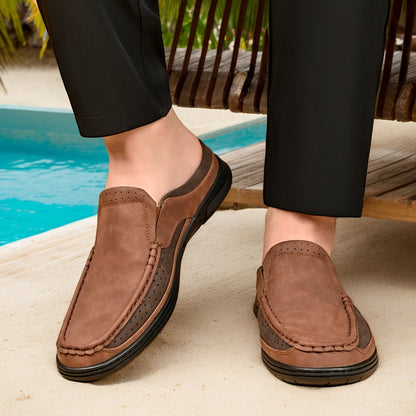 Herren Slip-On Loafer Freizeitstil – Offene Slipper für entspannten Komfort und smarten Look