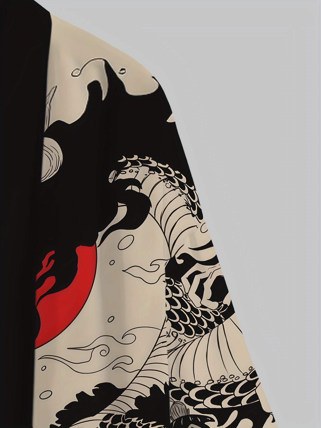 Herren Kimono Cardigan mit japanischem Drachen- und Samurai-Print – Streetwear Stil