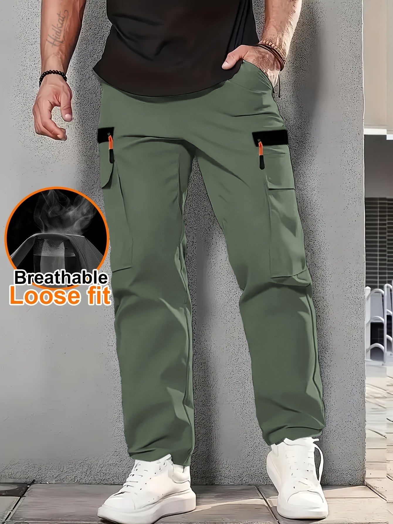Herren Cargo Hose mit lockerem Schnitt, atmungsaktiv und vielseitig für Alltag und Outdoor