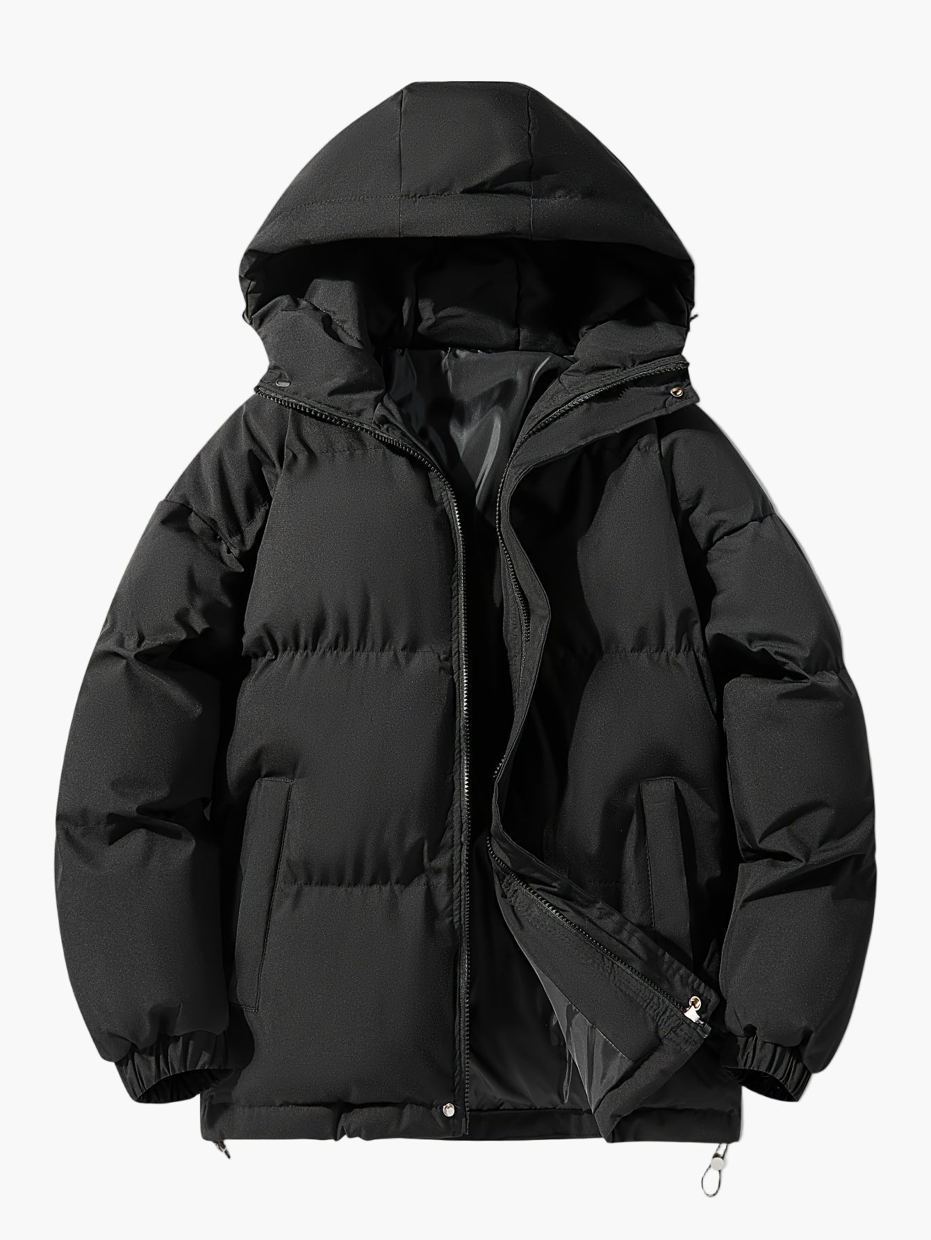 Herren Winter Steppjacke mit Kapuze – Casual Outdoor Pufferjacke