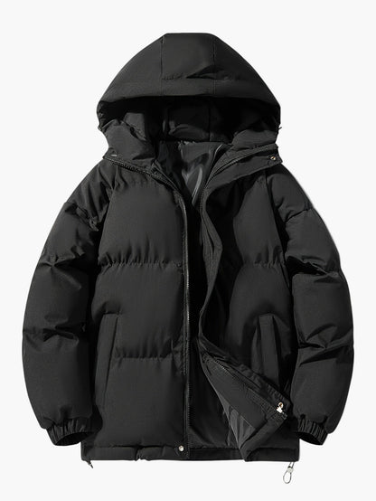 Herren Winter Steppjacke mit Kapuze – Casual Outdoor Pufferjacke
