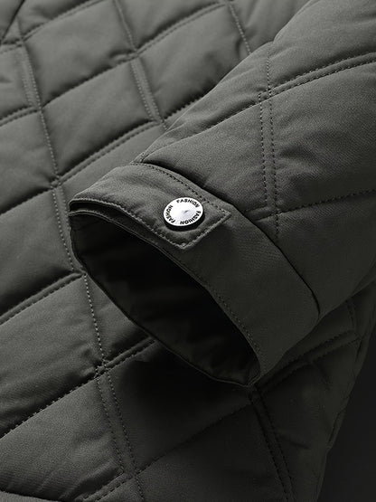Herren Steppjacke – Eleganter Business- und Freizeitstil, Übergangsjacke mit Rautensteppung