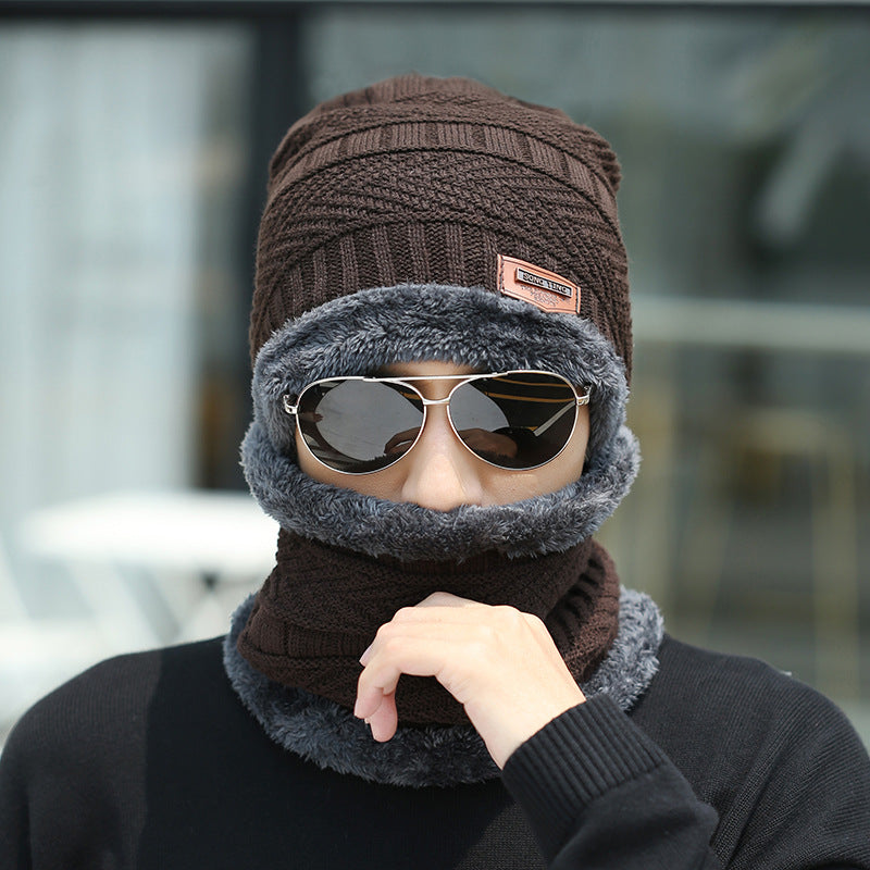 Winter Set Mütze Schal Handschuhe – Strickmütze Beanie Loop-Schal Sport Handschuhe warm gefüttert