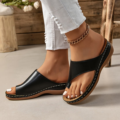 Damen Komfort Wedge-Sandalen mit Zehenschlaufe – Stilvolle Sommerschuhe für Alltag & Freizeit