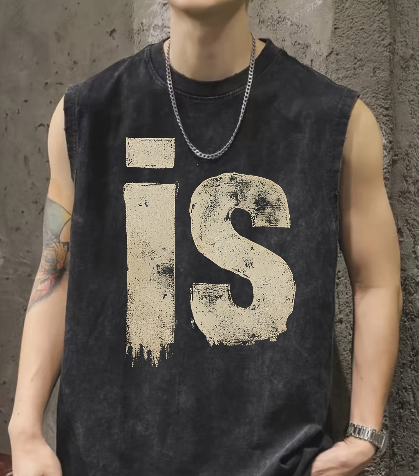 Herren Urban Streetwear Muskelshirt mit Vintage Print und lässigem Schnitt