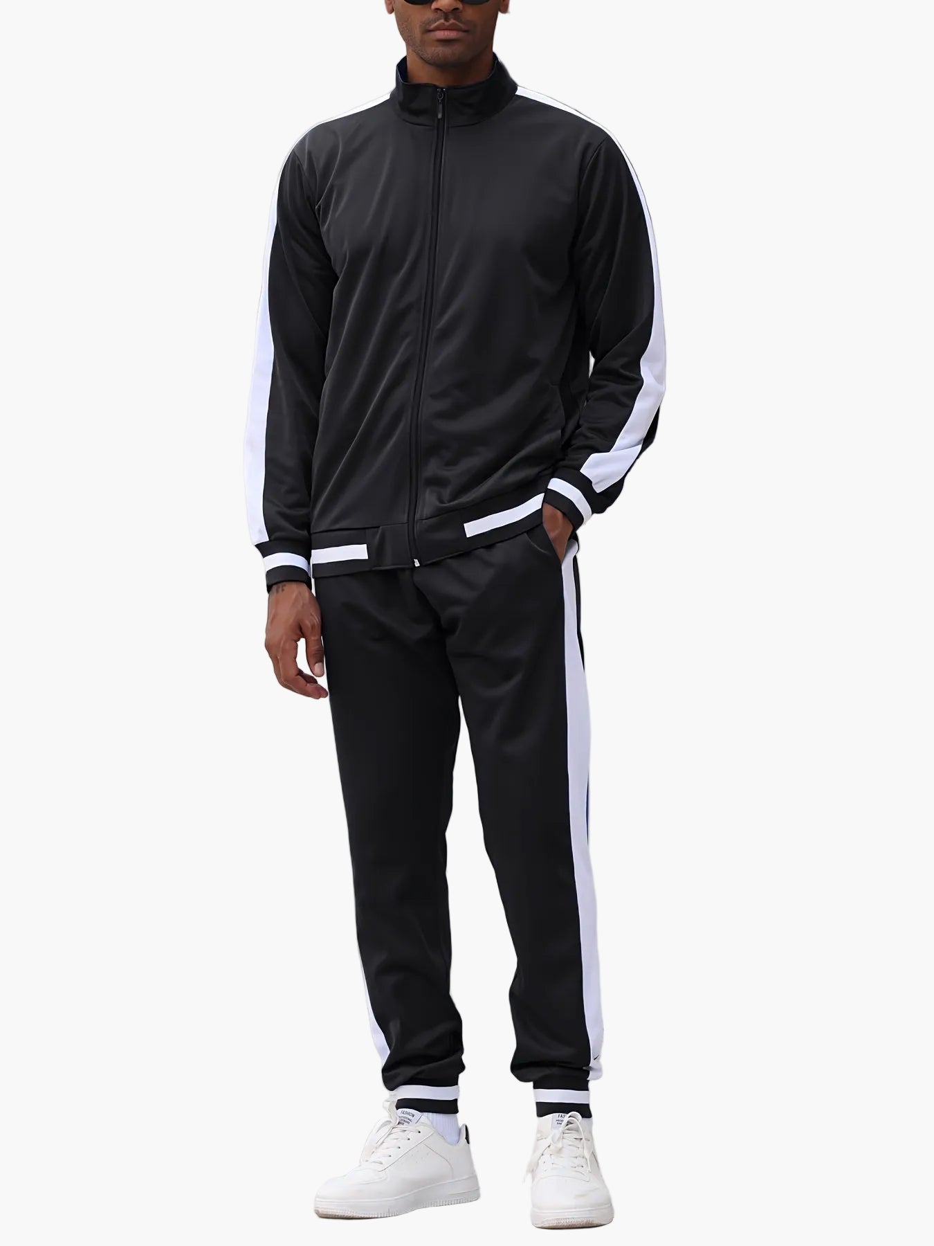 Herren Sportlicher Trainingsanzug mit Farbblock-Design – Freizeit & Fitness Style