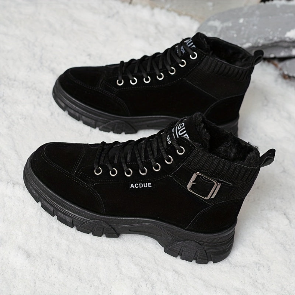 Unisex Winterstiefel mit Schnürung und Kunstfellfutter – Warm & Robust