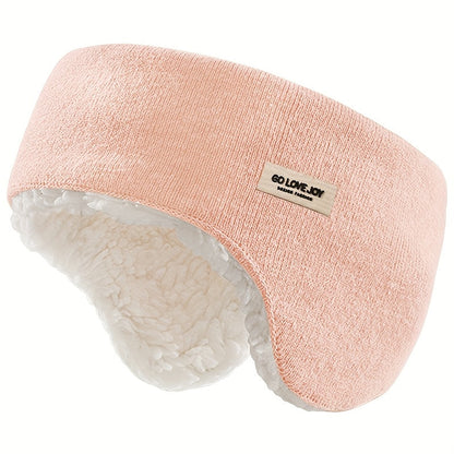 Winter Stirnband Ohrenwärmer mit flauschigem Futter, Strickoptik