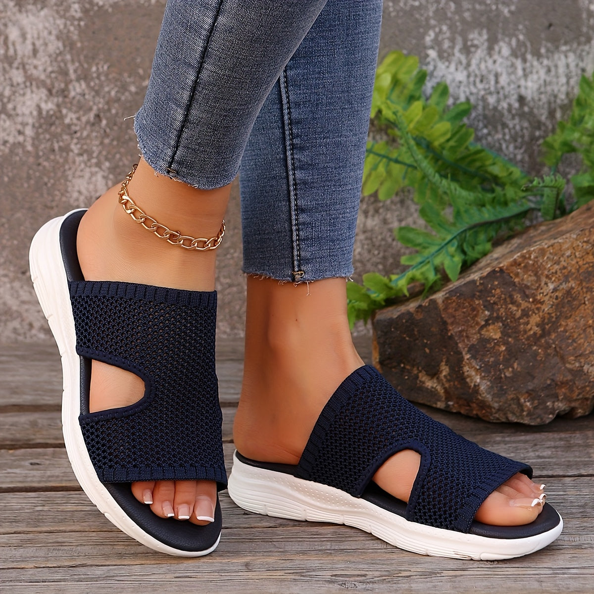 Damen Sportliche Slip-On Sandalen für Alltag und Freizeit