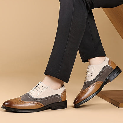Herren Business Casual Brogue Schuhe – Klassische Schnürschuhe für Alltag & Büro