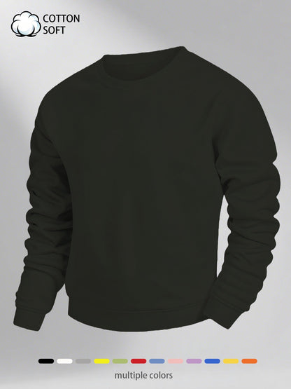 Herren Basic Rundhals Sweatshirt – Klassischer Look für Alltag & Freizeit